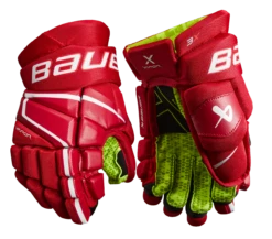 Bauer Vapor 3X Junior Hockey Gloves -Hockey Boutique 3X JR FRONT RED1